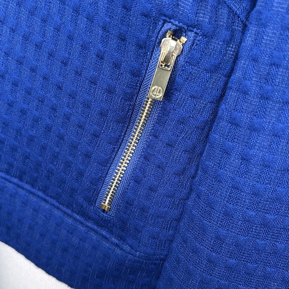 Small Liz Lange Navy Blue Zip Jacket Blazer - Picture 6 of 8